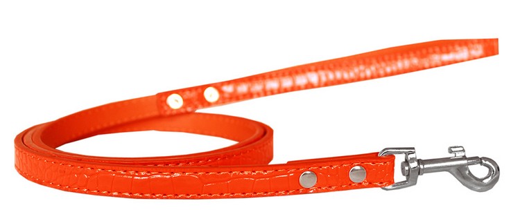 Plain Croc Leash Orange 1/2'' wide x 6' long